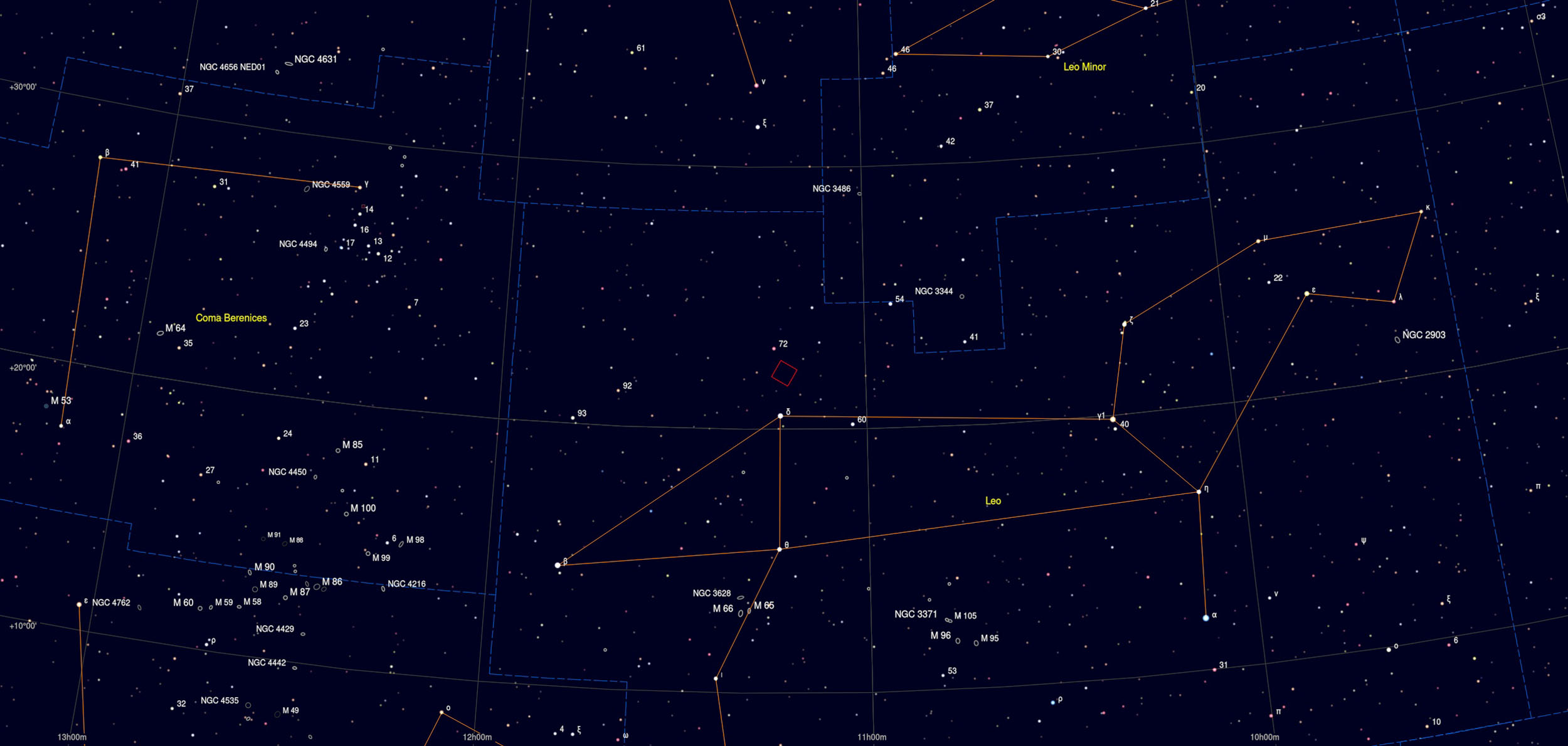 Leo II Galaxy Astrophotography Martin Rusterholz Skychart