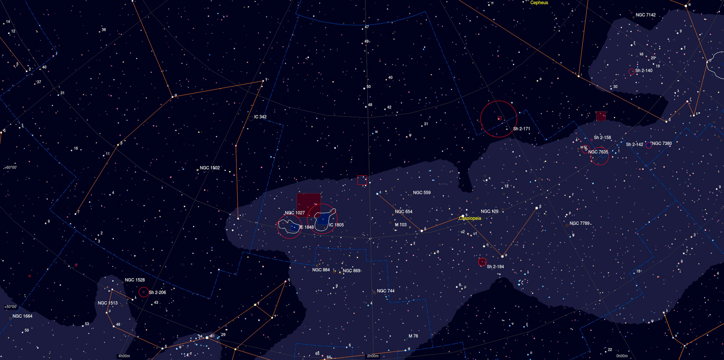 LBN 380 Region Sky Chart - Astrophotography Martin Rusterholz
