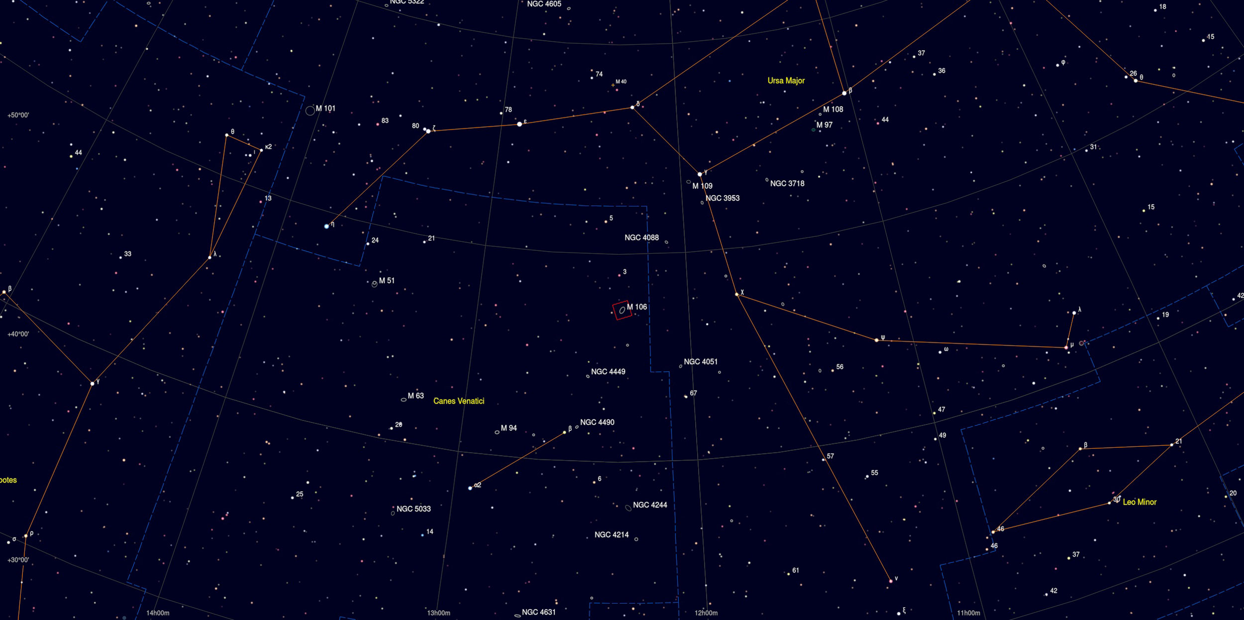 M106 Galaxy Sky Chart Astrophotography Martin Rusterholz