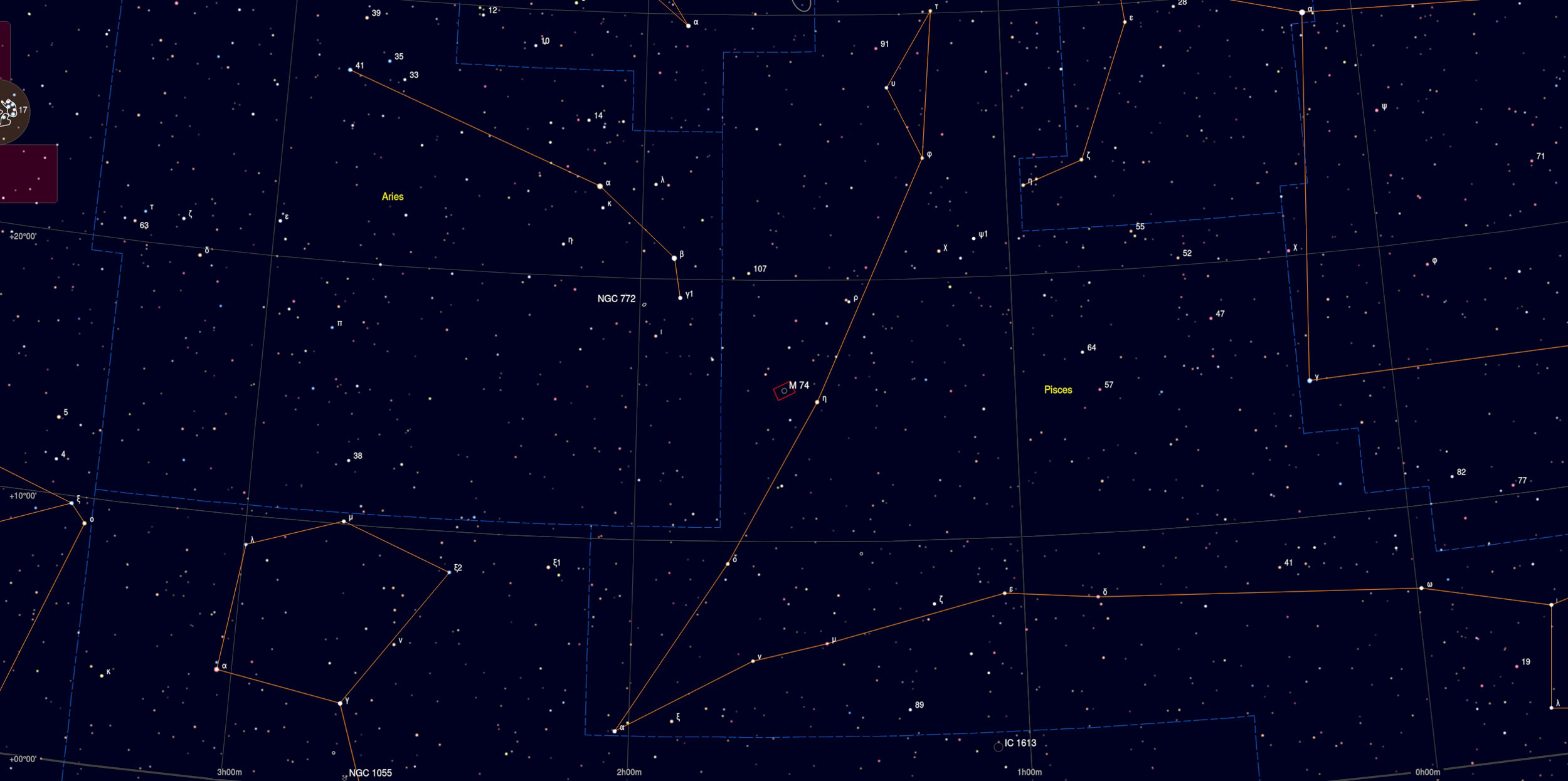 M74 Galaxy Sky Chart Astrophotography Martin Rusterholz