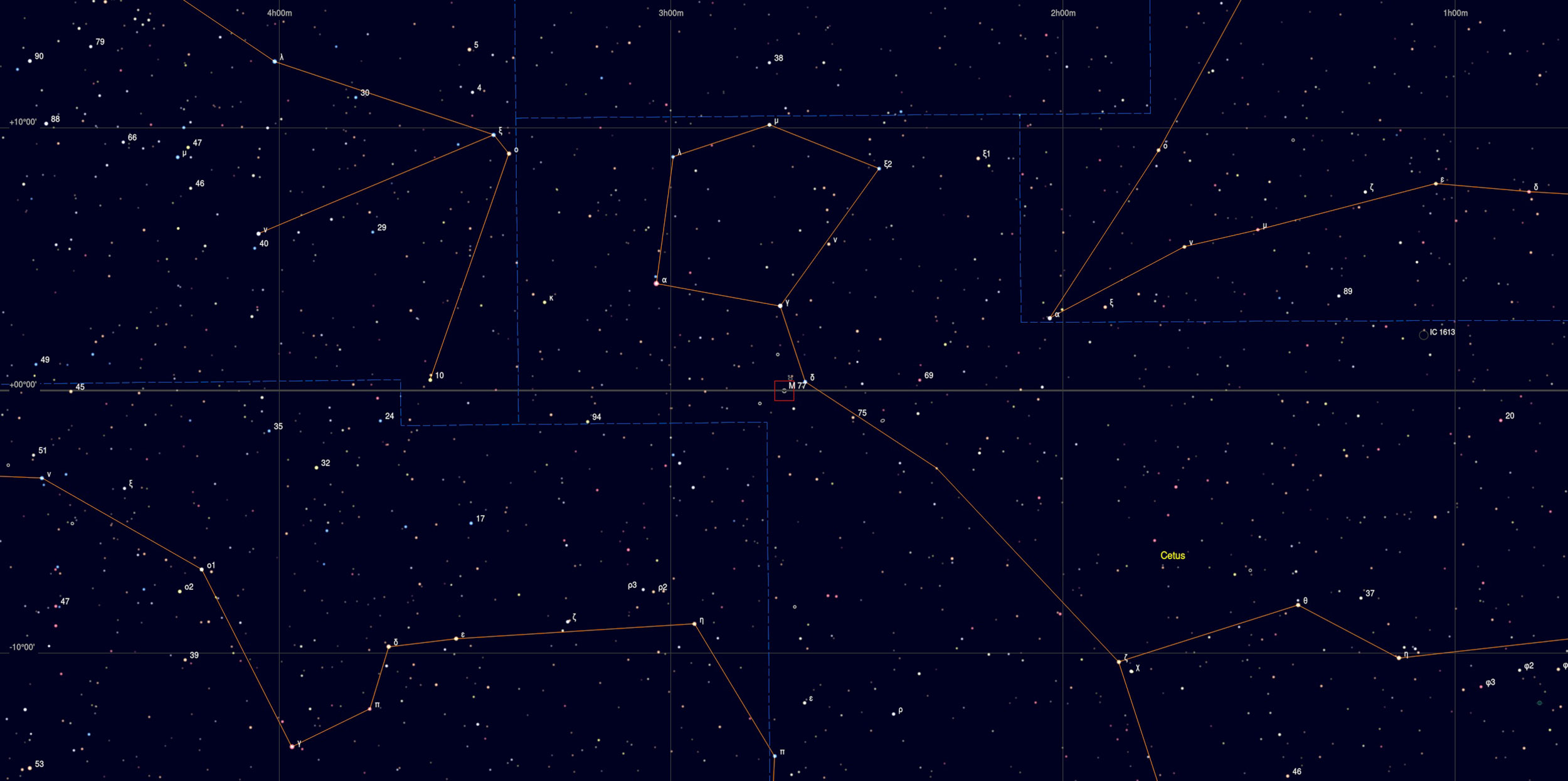 M77 Galaxy Sky Chart Astrophotography Martin Rusterholz