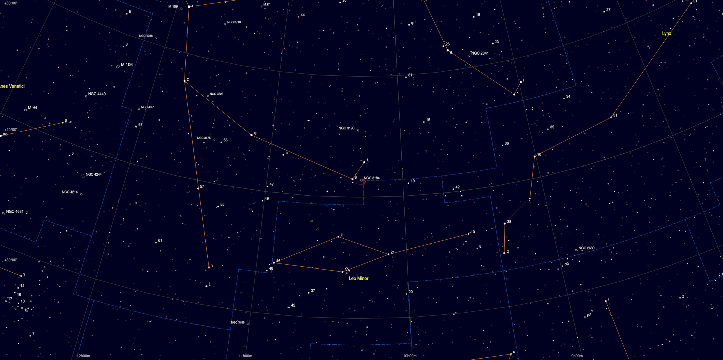 NGC 3184 Galaxy Sky Chart Astrophotography Martin Rusterholz
