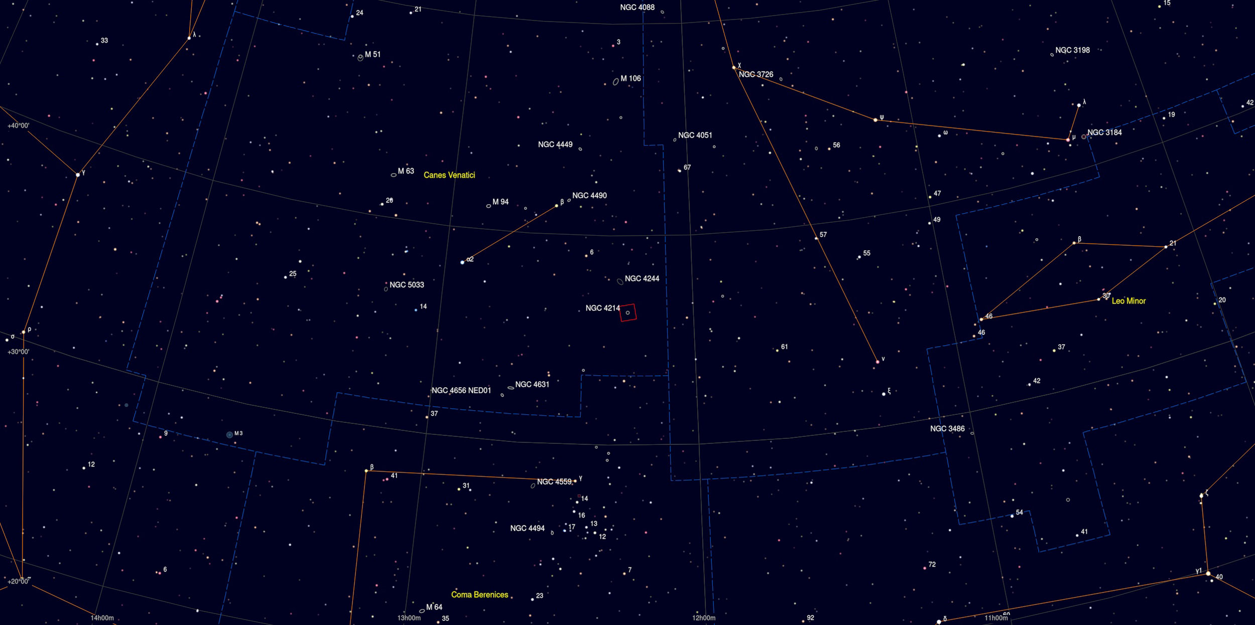 NGC 4214 Galaxy Sky Chart Astrophotography Martin Rusterholz