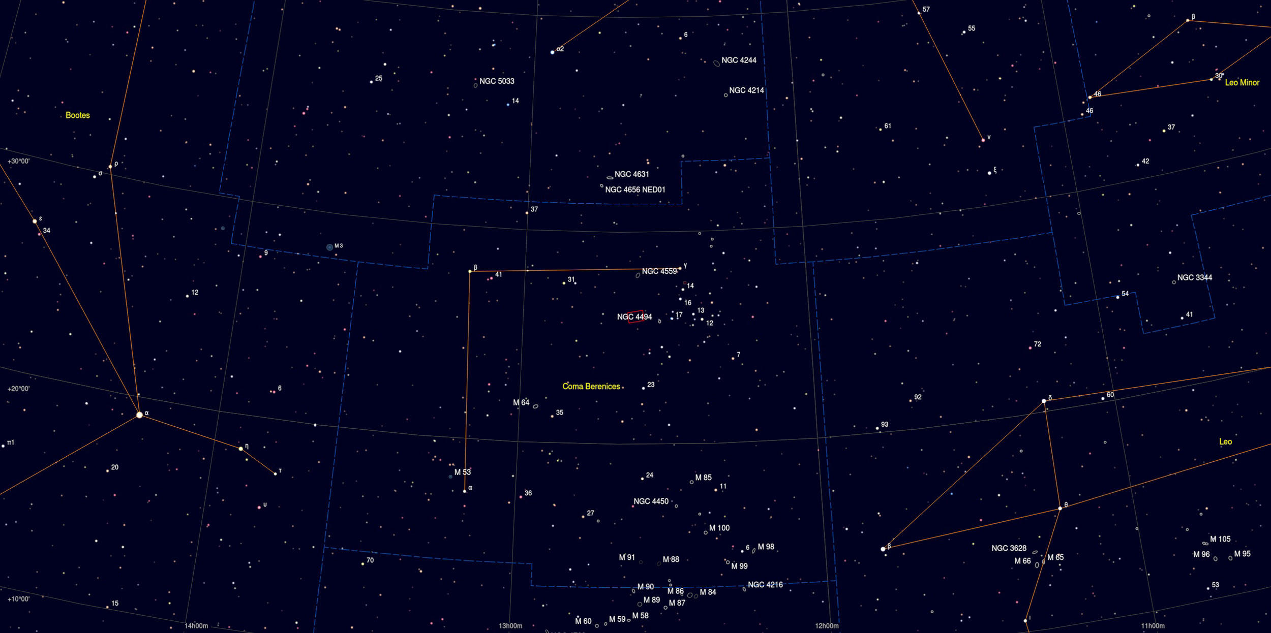 NGC 4575 Galaxy Sky Chart Astrophotography Martin Rusterholz