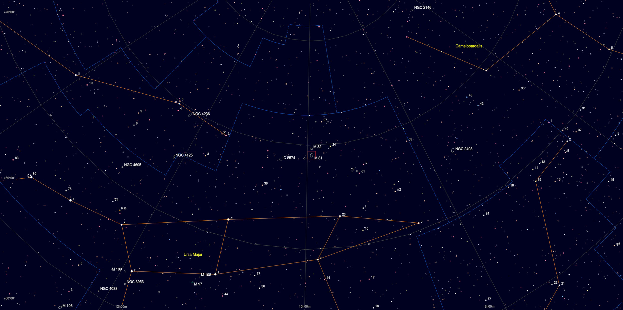 M81 Galaxy Sky Chart Astrophotography Martin Rusterholz