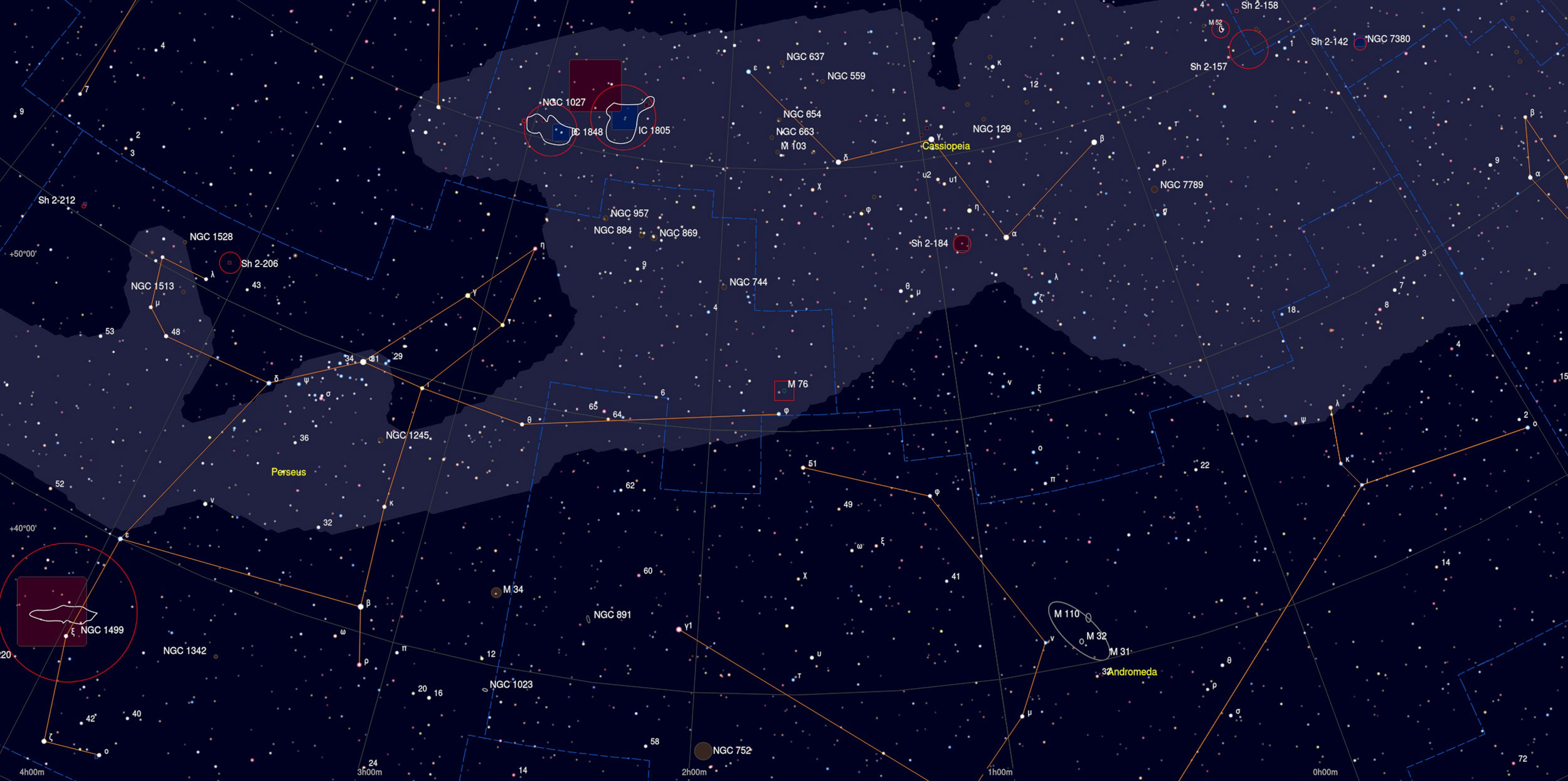 M76 Nebula Sky Chart - Astrophotography Martin Rusterholz