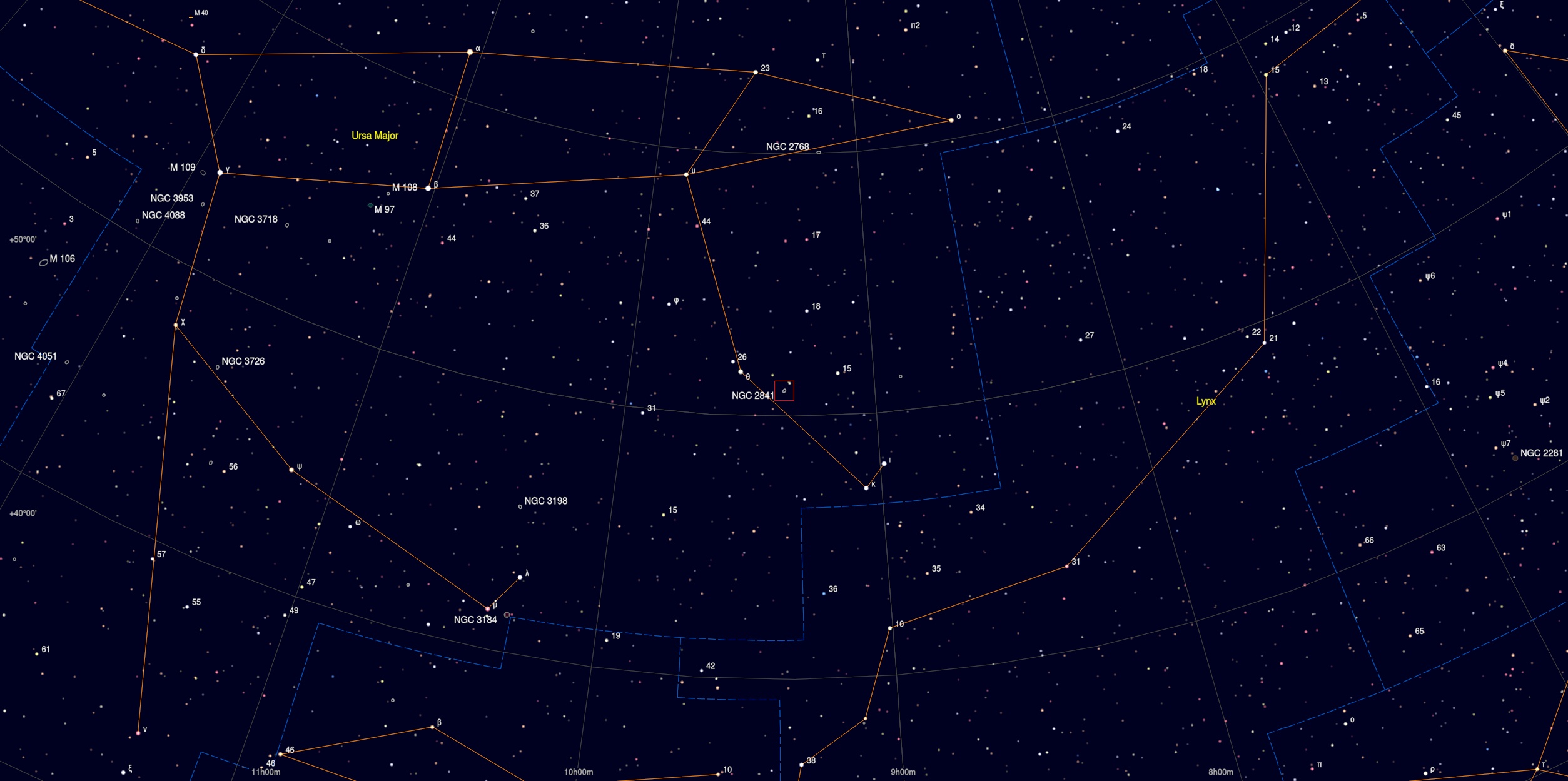 NGC 2841 Galaxy Sky Chart Astrophotography Martin Rusterholz